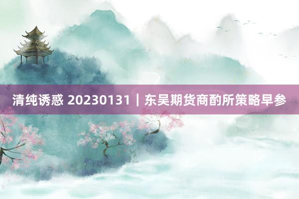 清纯诱惑 20230131｜东吴期货商酌所策略早参