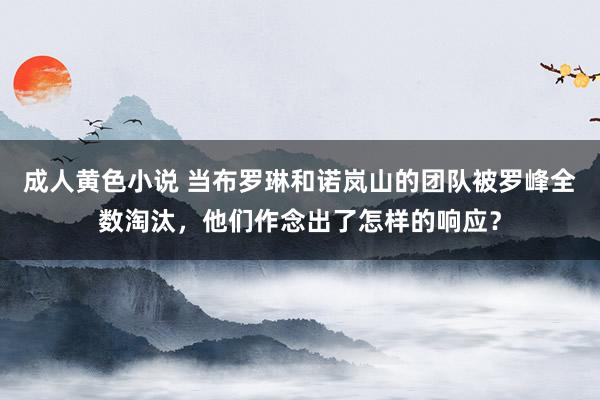 成人黄色小说 当布罗琳和诺岚山的团队被罗峰全数淘汰，他们作念出了怎样的响应？