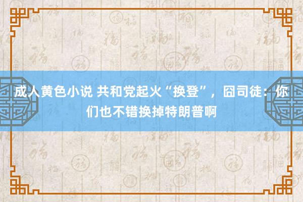 成人黄色小说 共和党起火“换登”，囧司徒：你们也不错换掉特朗普啊