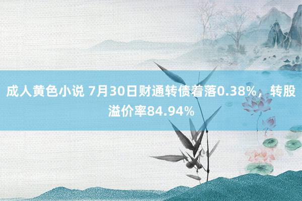 成人黄色小说 7月30日财通转债着落0.38%，转股溢价率84.94%