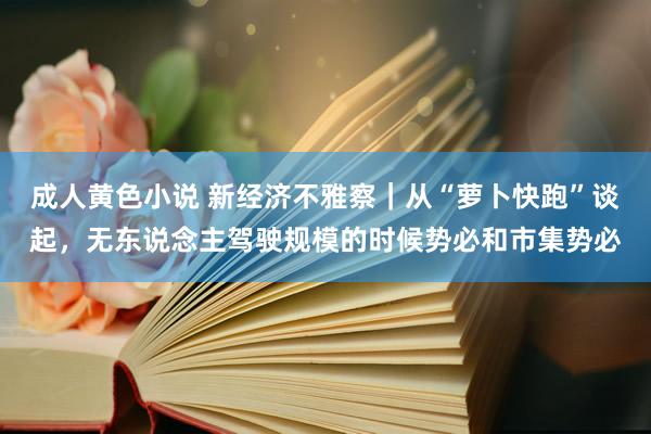 成人黄色小说 新经济不雅察｜从“萝卜快跑”谈起，无东说念主驾驶规模的时候势必和市集势必