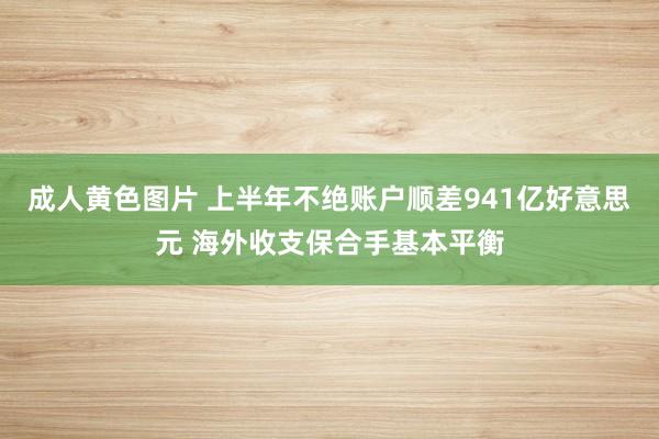 成人黄色图片 上半年不绝账户顺差941亿好意思元 海外收支保合手基本平衡