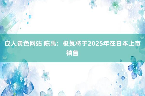 成人黄色网站 陈禹：极氪将于2025年在日本上市销售