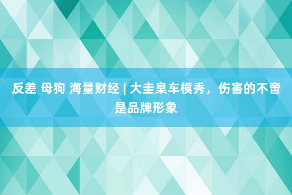 反差 母狗 海量财经 | 大圭臬车模秀，伤害的不啻是品牌形象