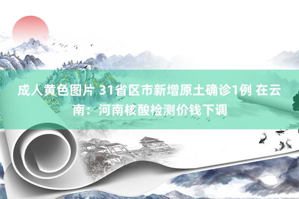 成人黄色图片 31省区市新增原土确诊1例 在云南：河南核酸检测价钱下调