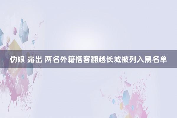 伪娘 露出 两名外籍搭客翻越长城被列入黑名单