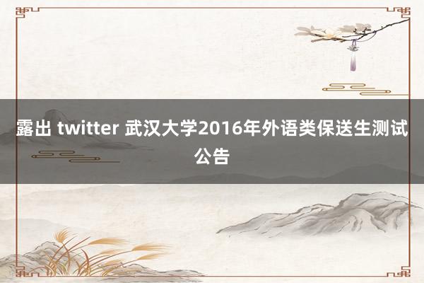 露出 twitter 武汉大学2016年外语类保送生测试公告